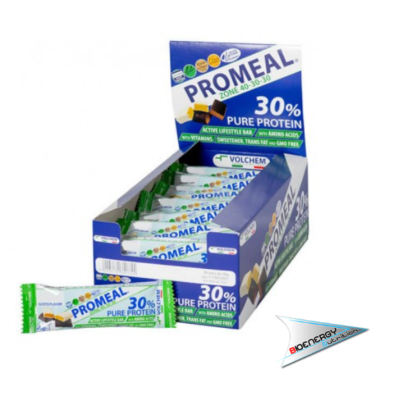 Volchem-PROMEAL ® ZONE 40-30-30 (Conf. 36 barrette proteiche da 26 gr)    Fragola (ricoperta di cioccolato bianco)  